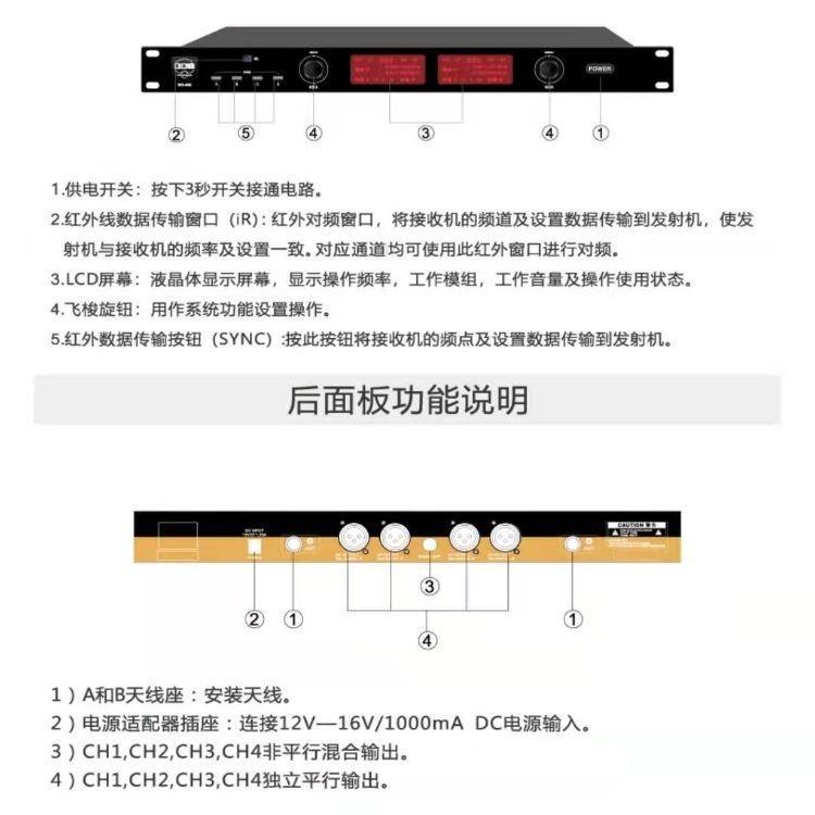 BBS商用話筒 WH900話筒 無線會(huì)議話筒 1拖4無線會(huì)議麥克風(fēng)-BBS話筒