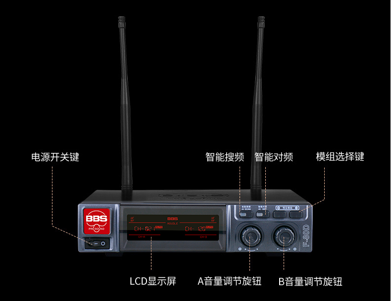 BBS娛樂話筒 F-80D無線話筒 專用演出麥克風 舞臺主持 KTV話筒 K歌高端演出話筒-BBS話筒1