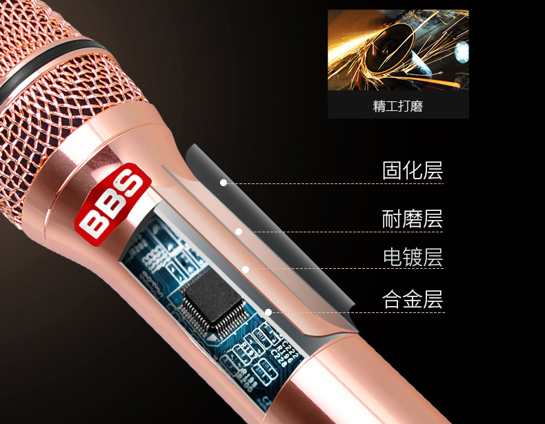 BBS娛樂話筒 F-80D無線話筒 專用演出麥克風 舞臺主持 KTV話筒 K歌高端演出話筒-BBS話筒3